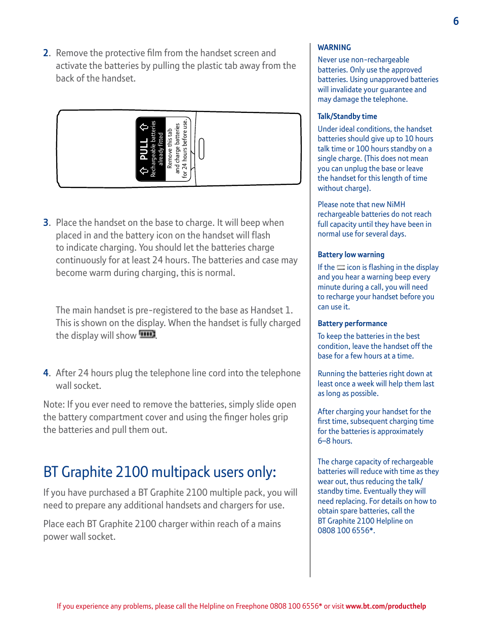 Bt graphite 2100 multipack users only | BT GRAPHITE 2100 User Manual | Page 6 / 39