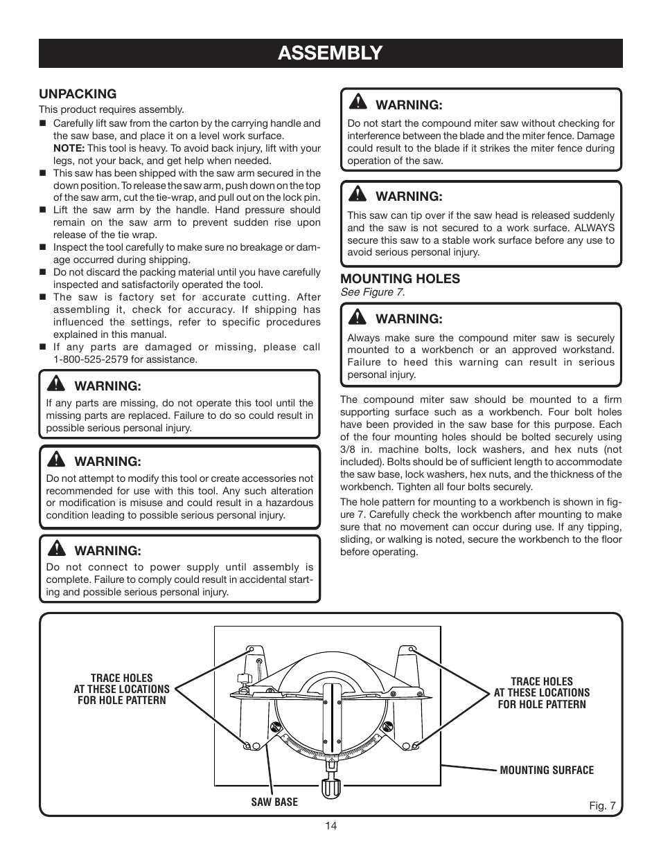 Assembly | Ryobi TS1354DXL User Manual | Page 14 / 32