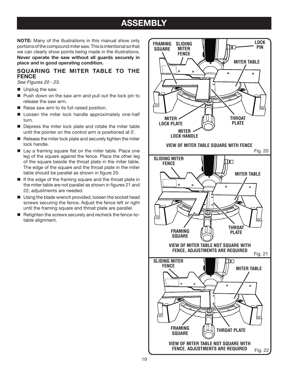 Assembly | Ryobi TS1354DXL User Manual | Page 19 / 32