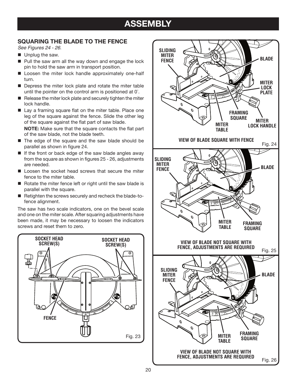 Assembly | Ryobi TS1354DXL User Manual | Page 20 / 32