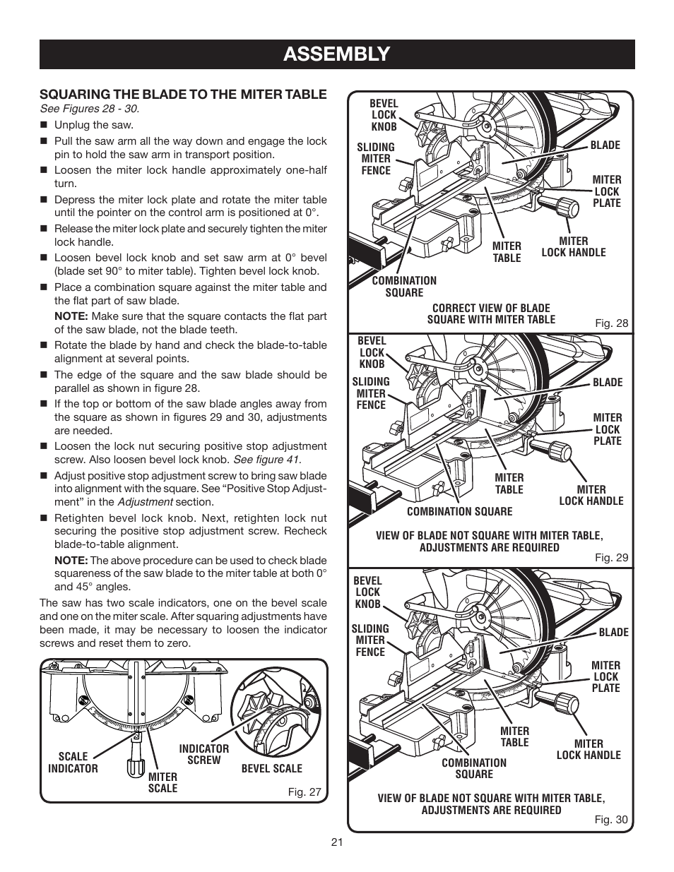 Assembly | Ryobi TS1355L User Manual | Page 21 / 34