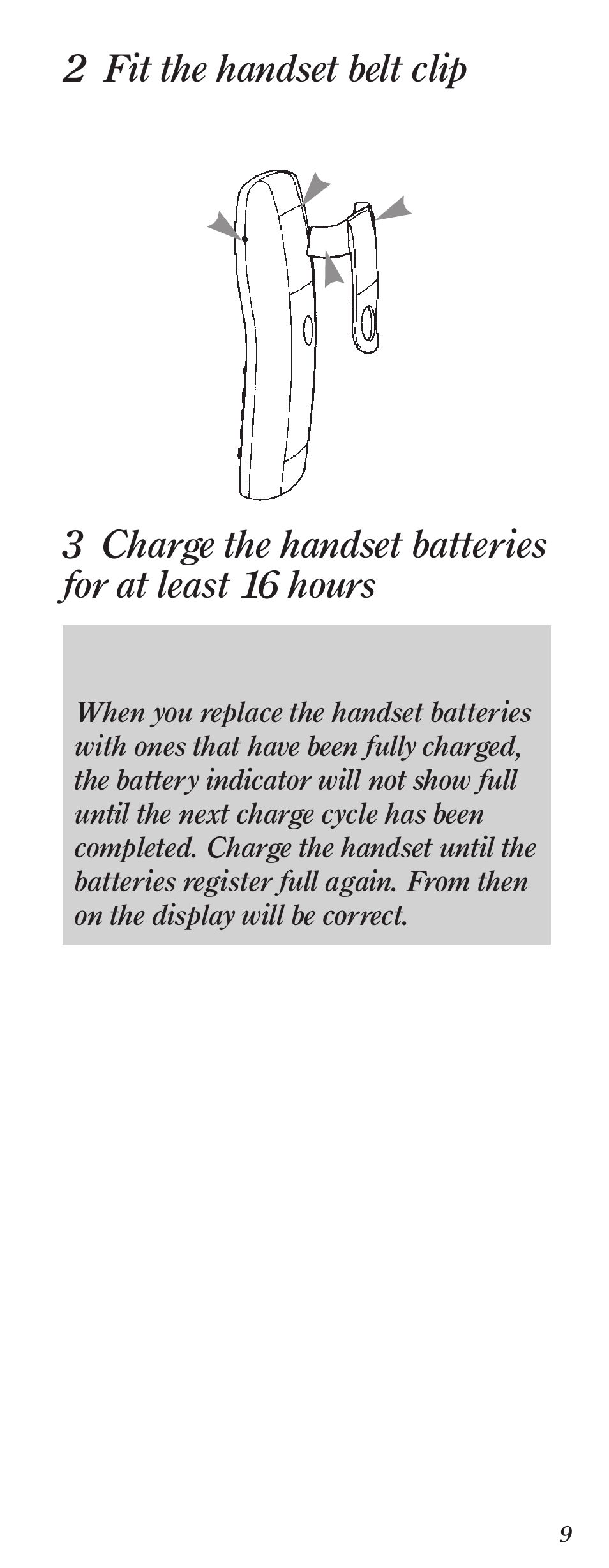 2 fit the handset belt clip | BT Diverse 2000 User Manual | Page 11 / 61