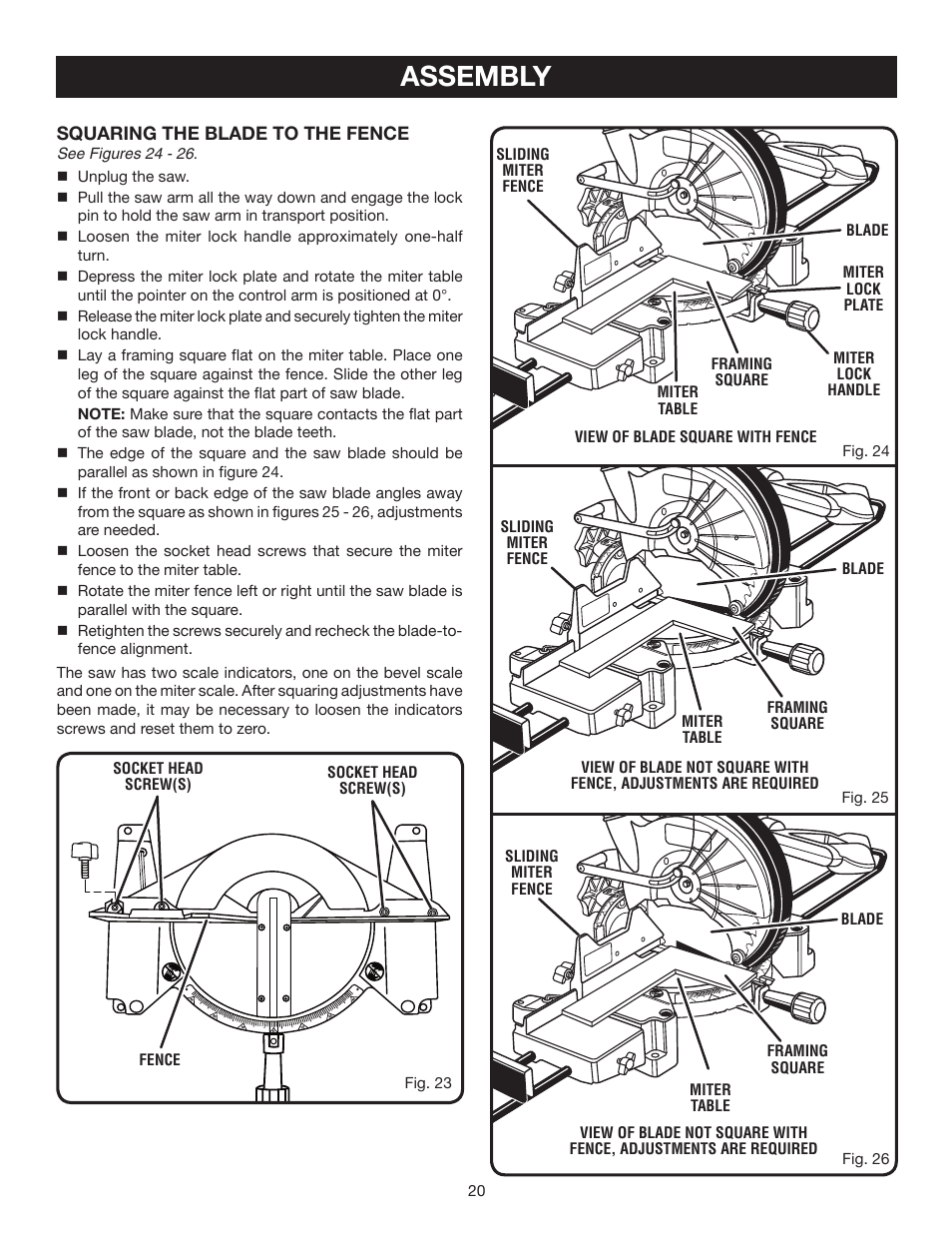 Assembly | Ryobi TS1355LA User Manual | Page 20 / 34