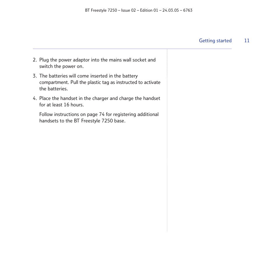BT FREESTYLE 7250 User Manual | Page 11 / 88