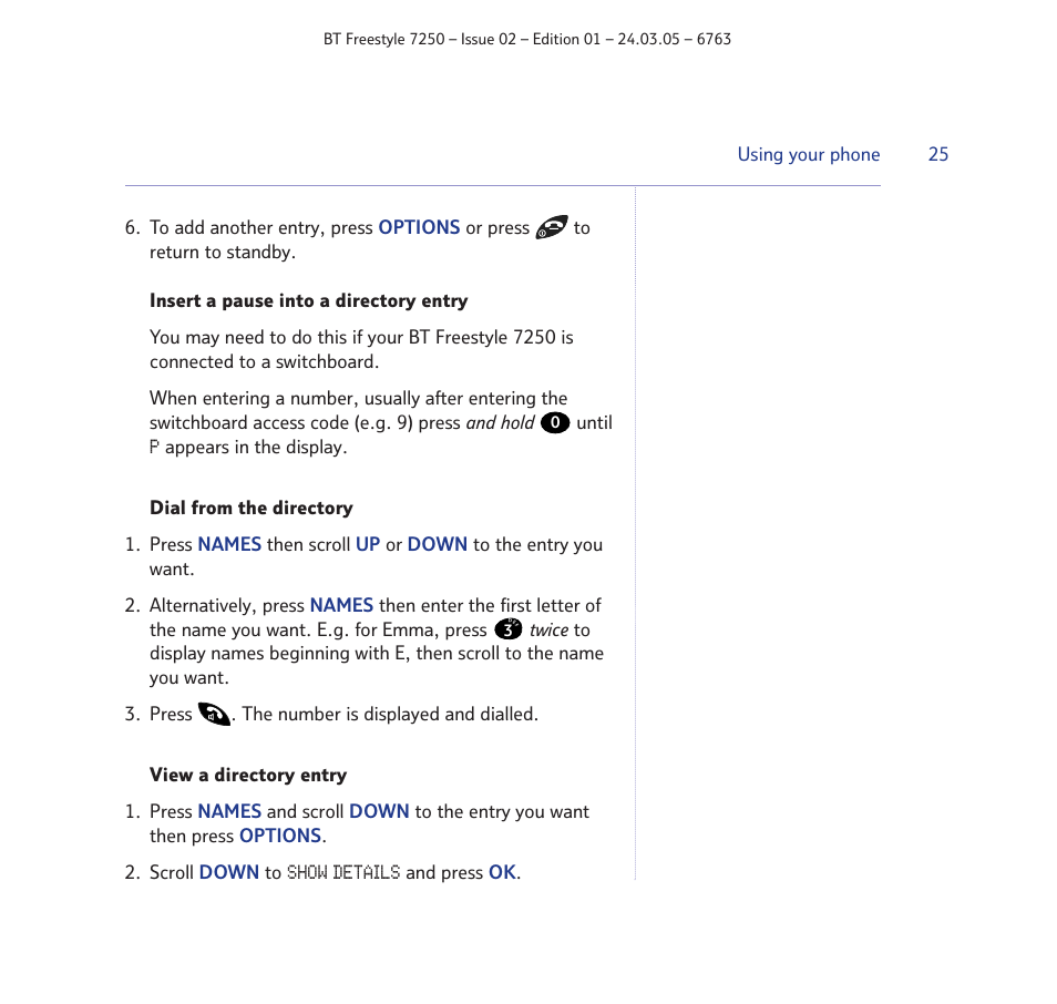 BT FREESTYLE 7250 User Manual | Page 25 / 88