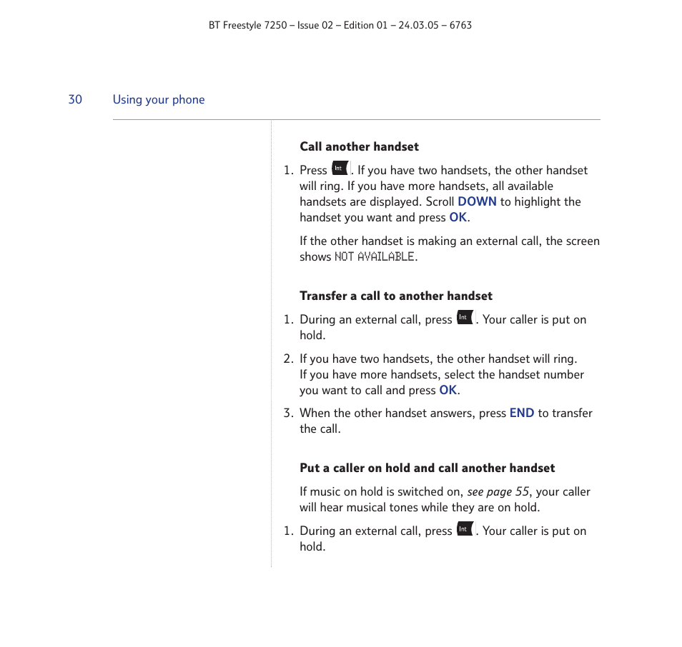 BT FREESTYLE 7250 User Manual | Page 30 / 88