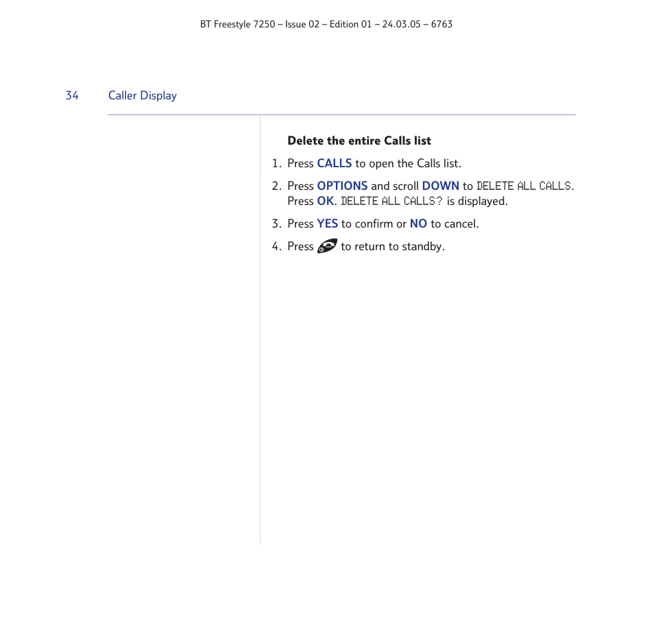 BT FREESTYLE 7250 User Manual | Page 34 / 88