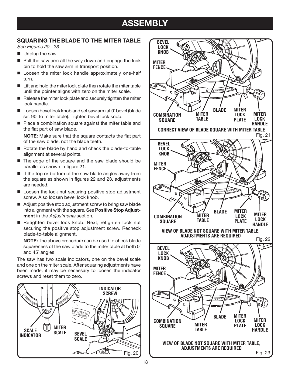 Assembly | Ryobi TS1553 User Manual | Page 18 / 28