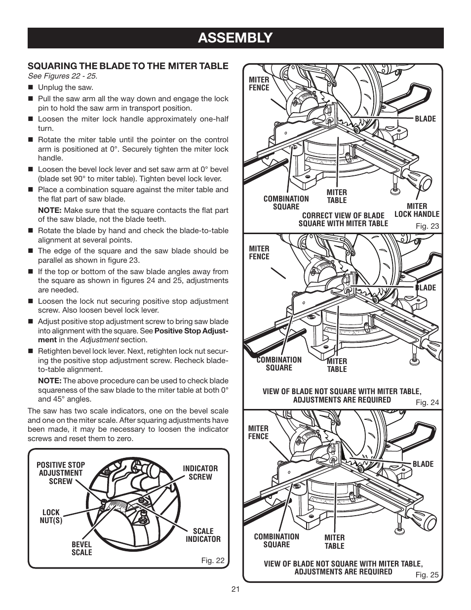 Assembly | Ryobi TSS100L User Manual | Page 21 / 36