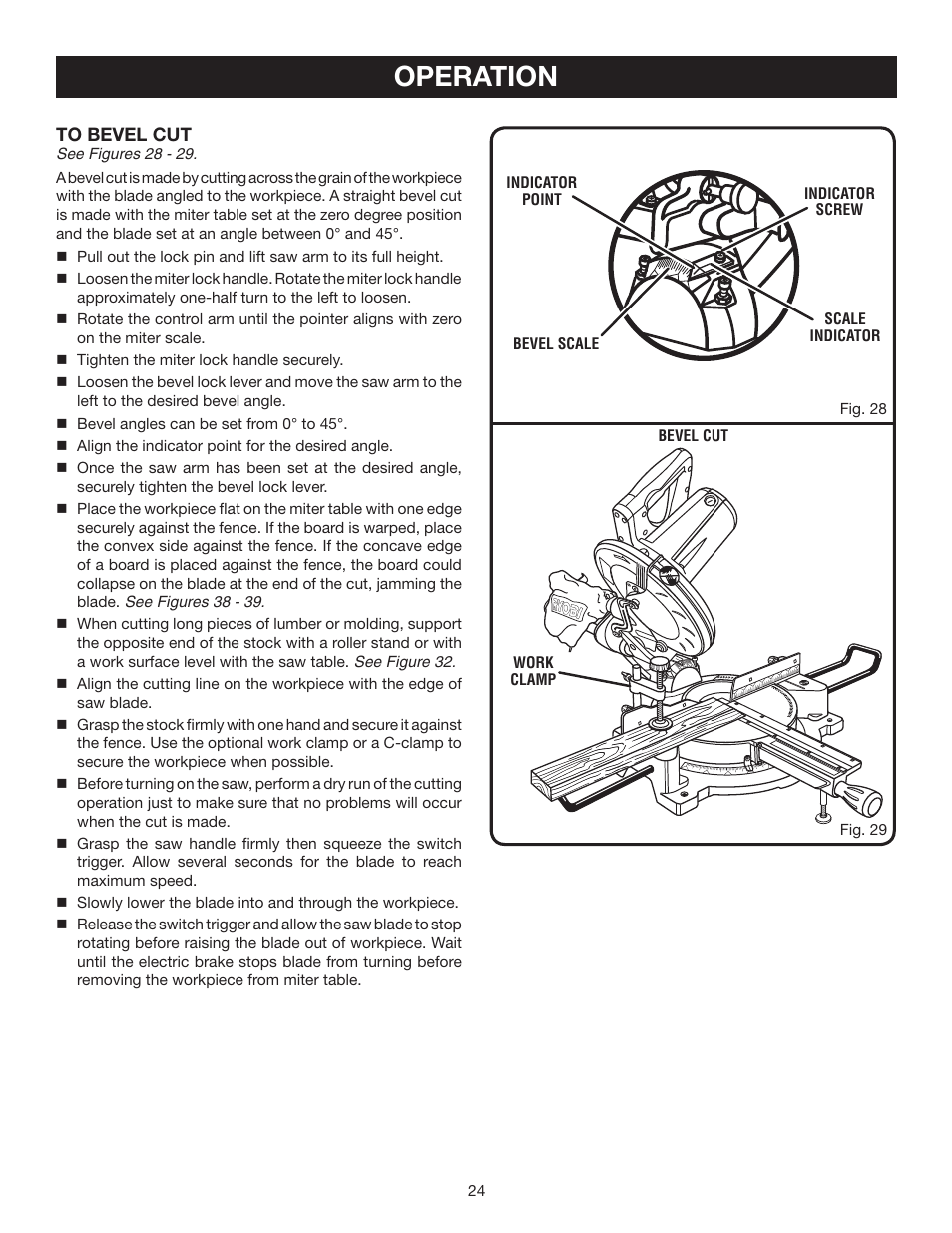 Operation | Ryobi TSS100L User Manual | Page 24 / 36