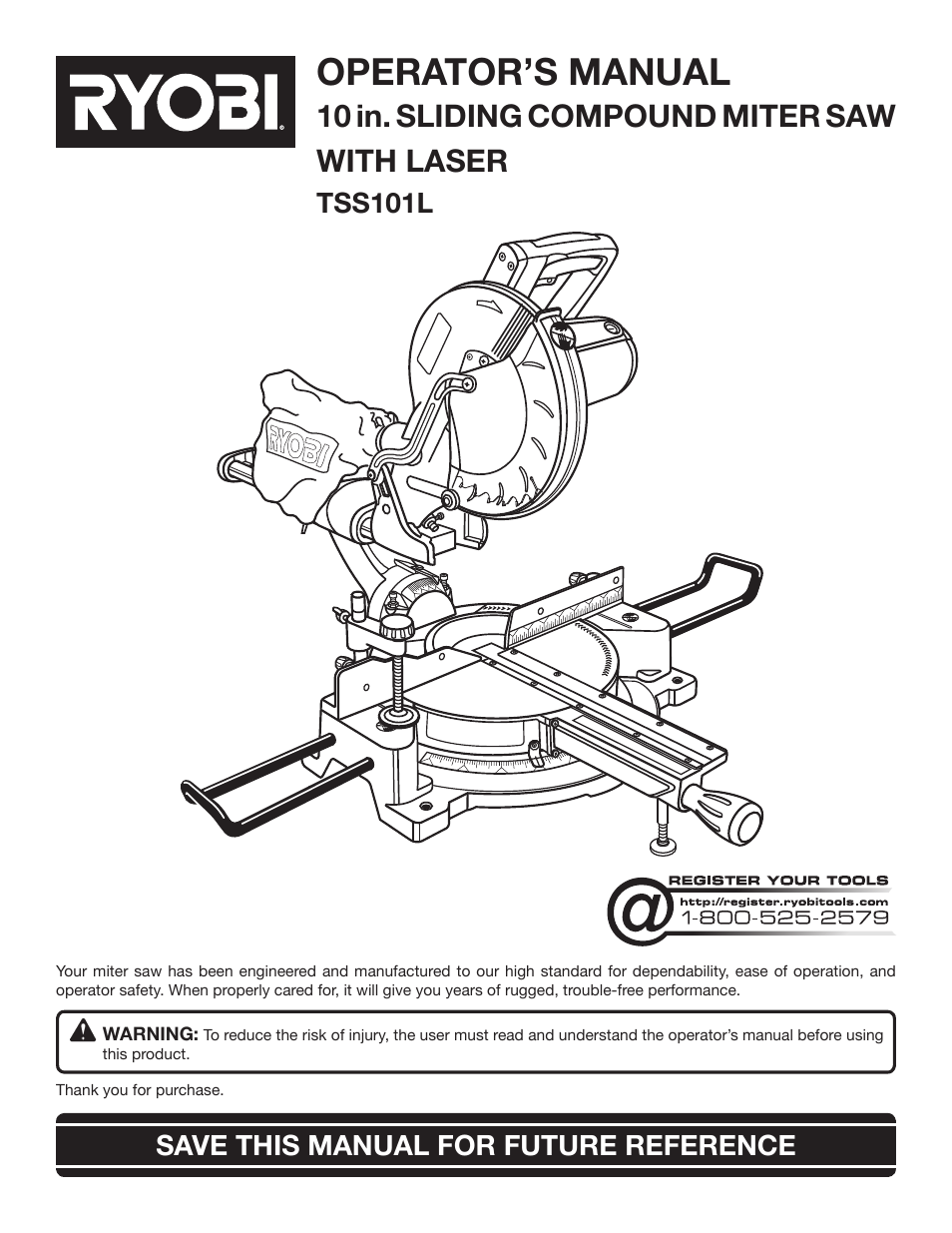 Ryobi TSS101L User Manual | 34 pages