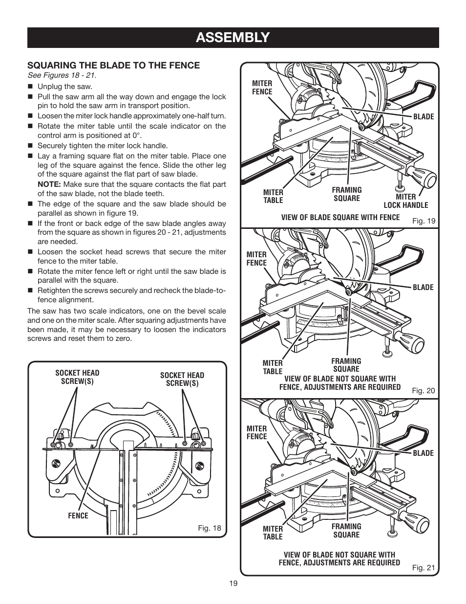 Assembly | Ryobi TSS101L User Manual | Page 19 / 34