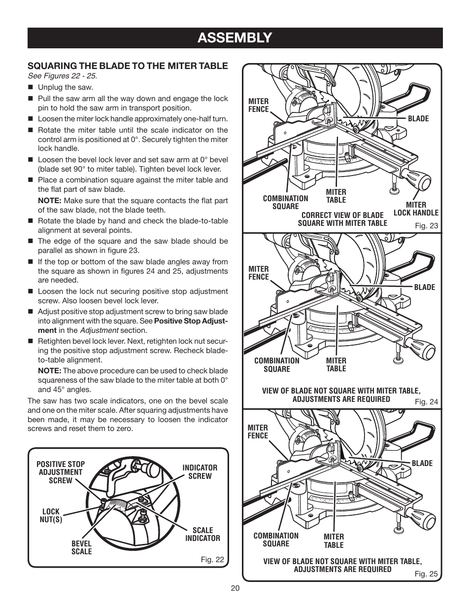 Assembly | Ryobi TSS101L User Manual | Page 20 / 34