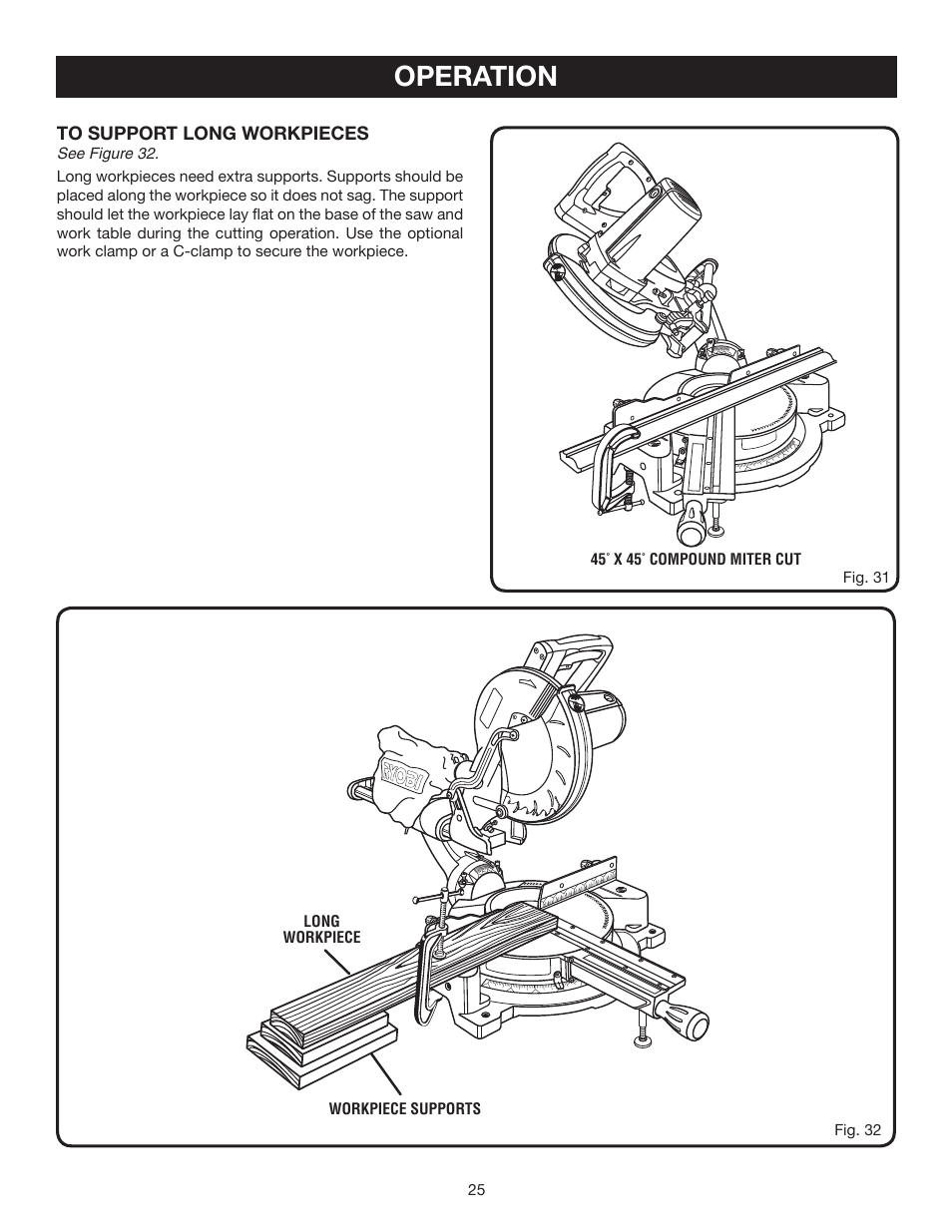 Operation | Ryobi TSS101L User Manual | Page 25 / 34
