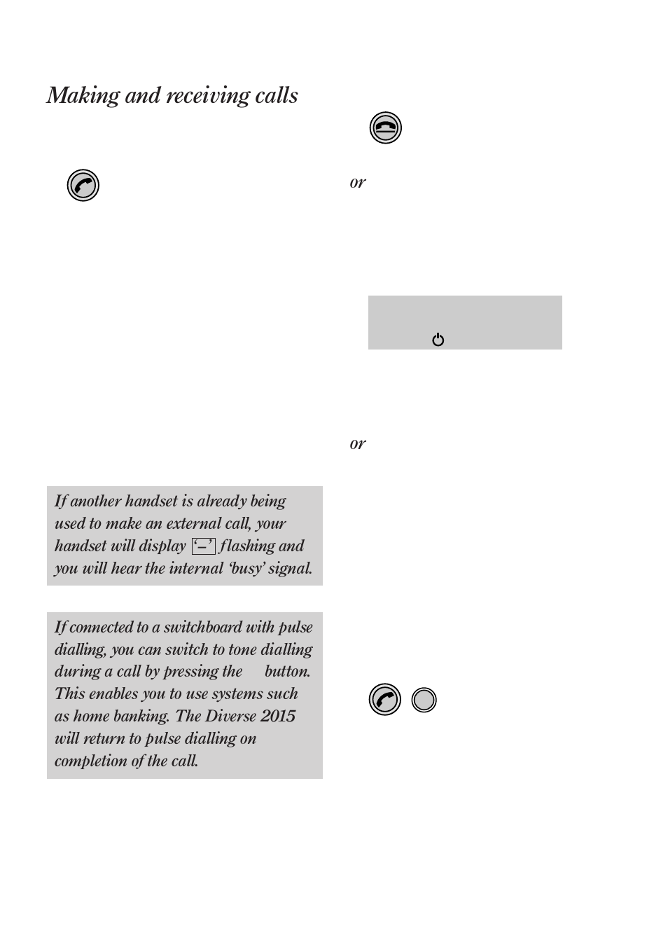 Making and receiving calls | BT Quartet Diverse 2015 User Manual | Page 15 / 70