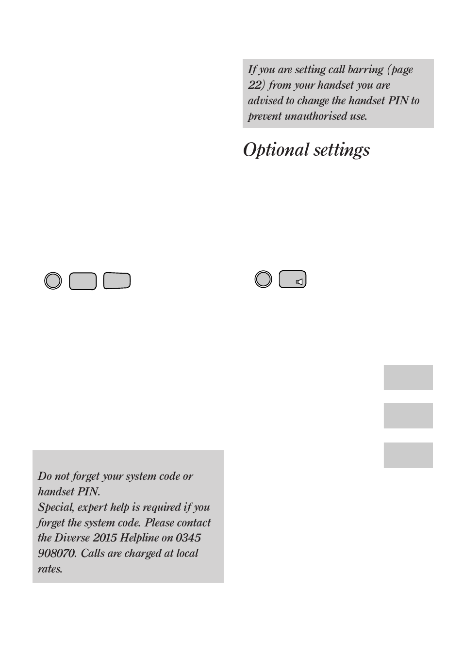Optional settings | BT Quartet Diverse 2015 User Manual | Page 21 / 70