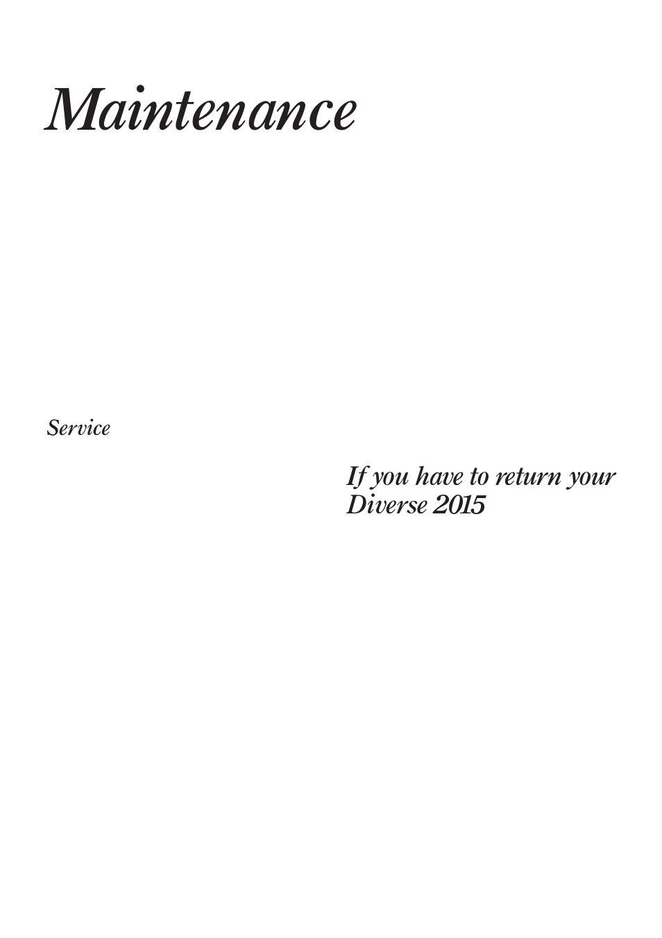 Maintenance, If you have to return your diverse 2015 | BT Quartet Diverse 2015 User Manual | Page 61 / 70