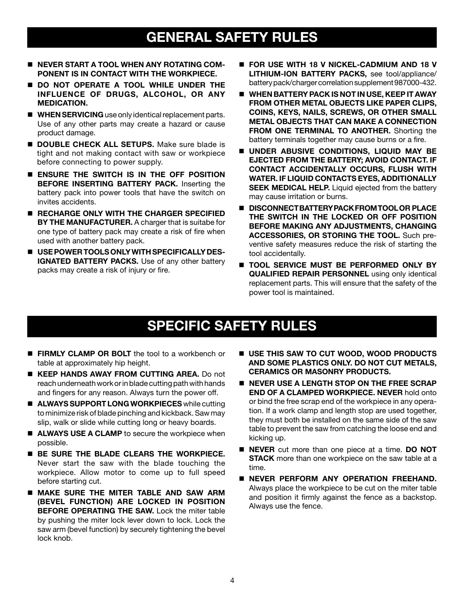 General safety rules specific safety rules | Ryobi P551 User Manual | Page 4 / 32