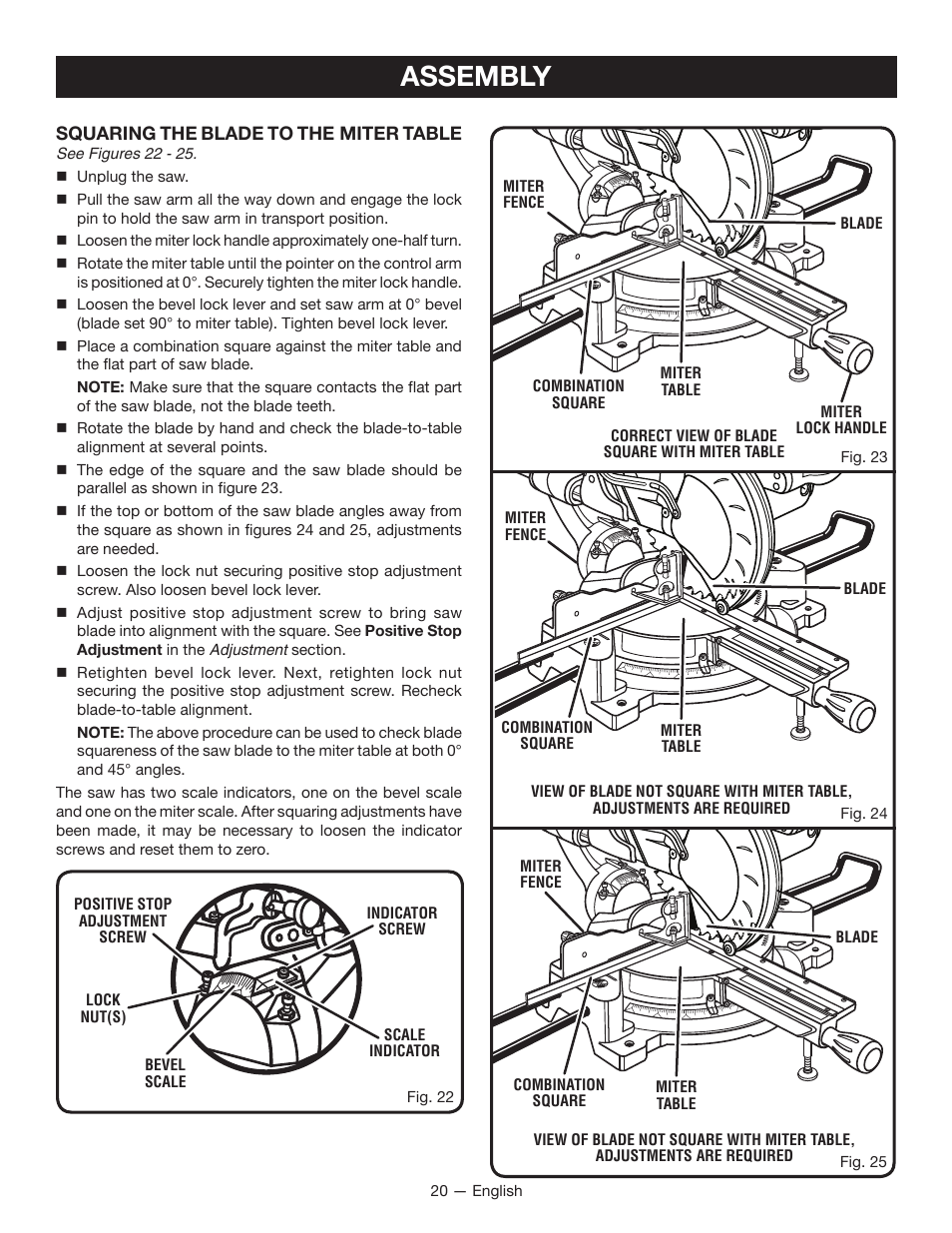 Assembly | Ryobi TSS100L1 User Manual | Page 20 / 100