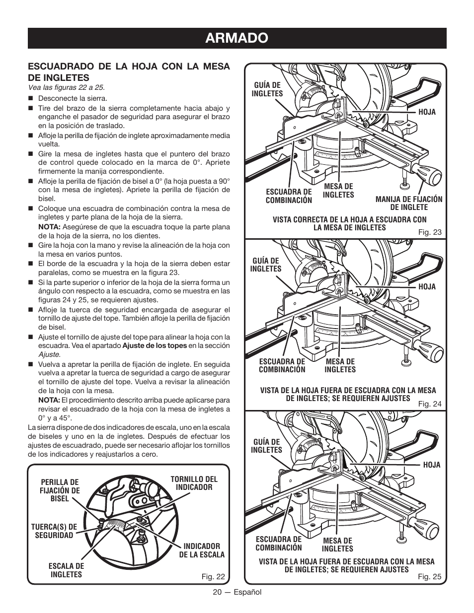 Armado | Ryobi TSS100L1 User Manual | Page 85 / 100