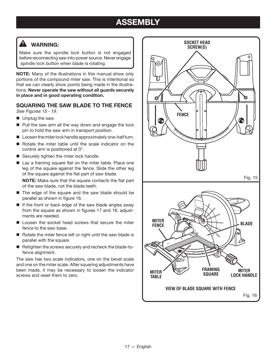 Assembly | Ryobi TSS1344LG User Manual | Page 17 / 30