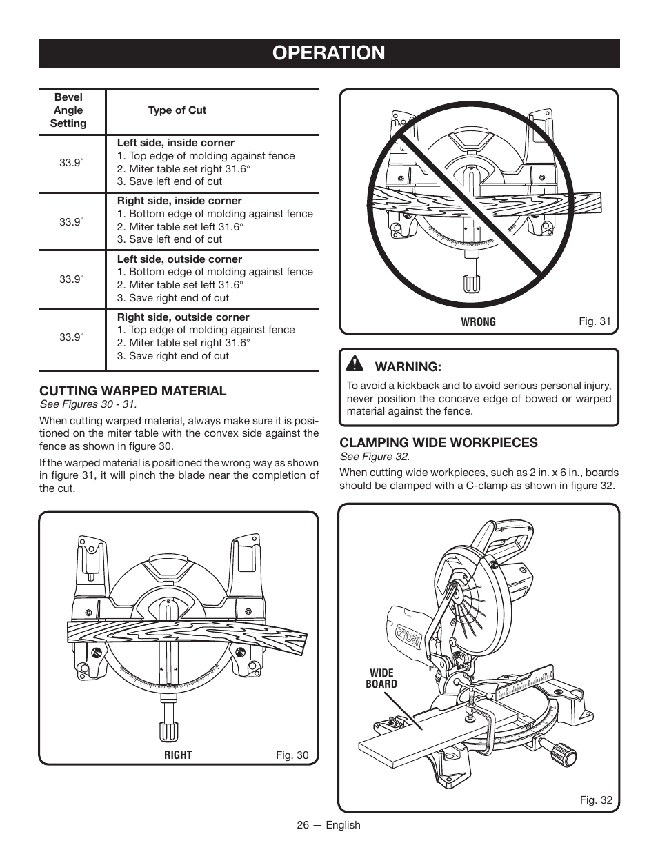 Operation | Ryobi TSS1344LG User Manual | Page 26 / 30