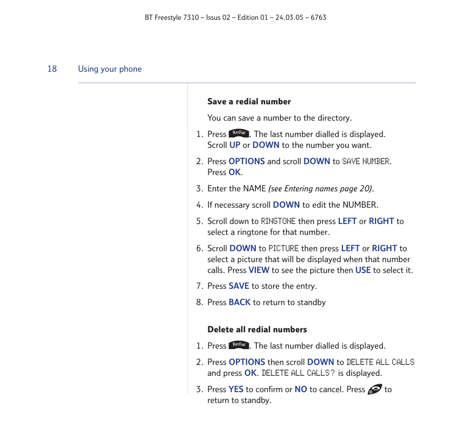 BT FREESTYLE 7310 User Manual | Page 18 / 84