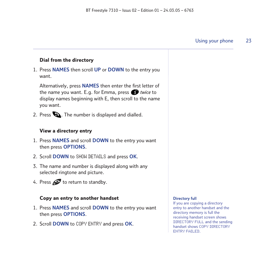 BT FREESTYLE 7310 User Manual | Page 23 / 84