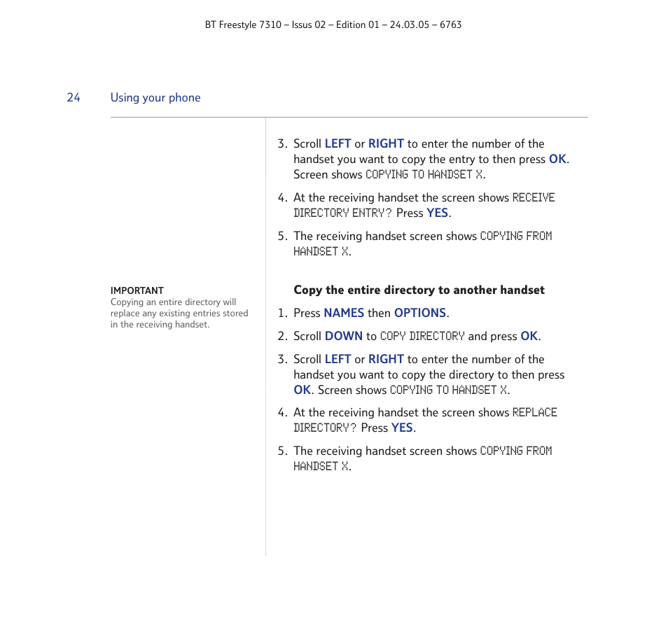 BT FREESTYLE 7310 User Manual | Page 24 / 84