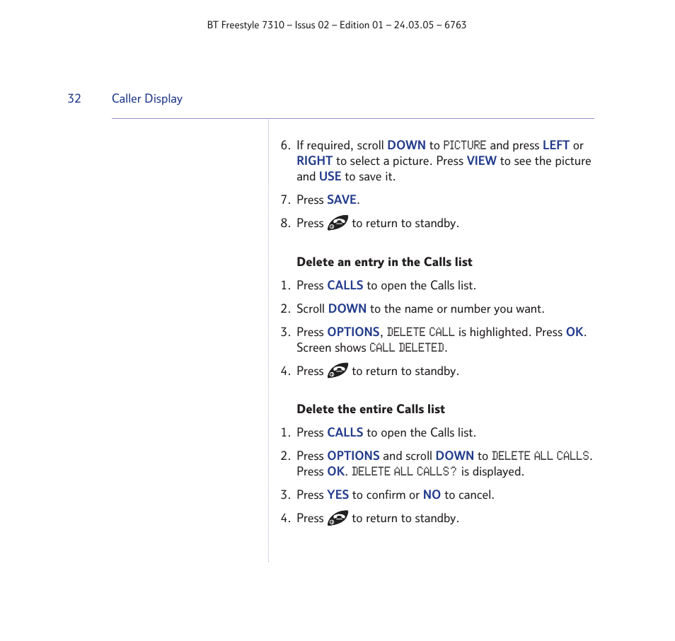 BT FREESTYLE 7310 User Manual | Page 32 / 84