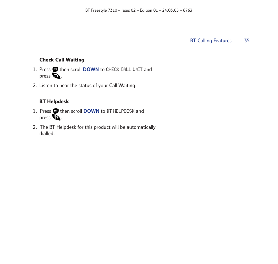 BT FREESTYLE 7310 User Manual | Page 35 / 84