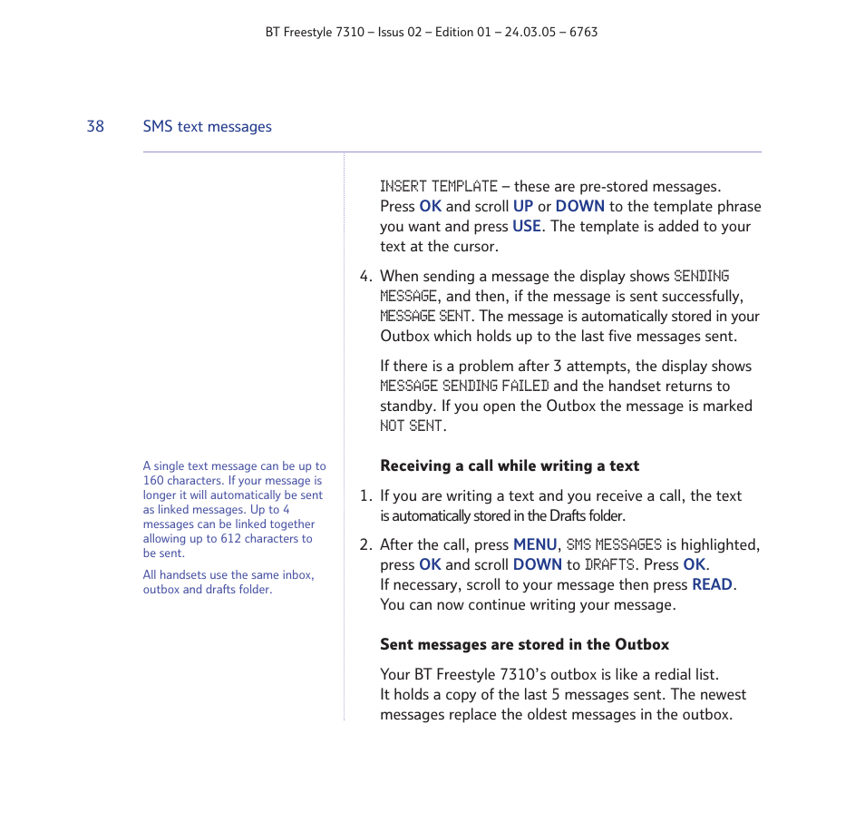 BT FREESTYLE 7310 User Manual | Page 38 / 84