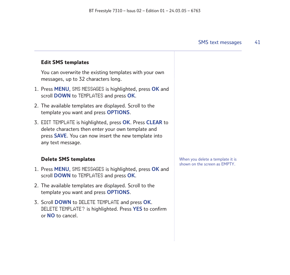 BT FREESTYLE 7310 User Manual | Page 41 / 84