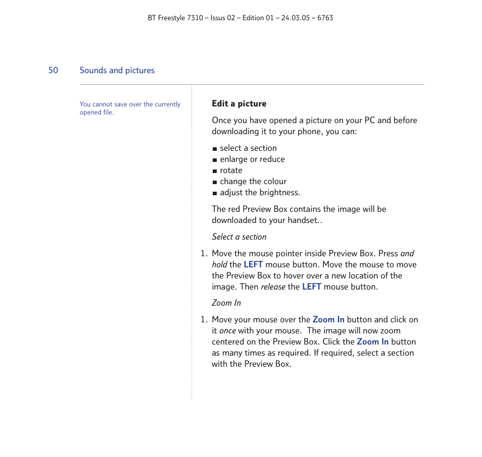 BT FREESTYLE 7310 User Manual | Page 50 / 84