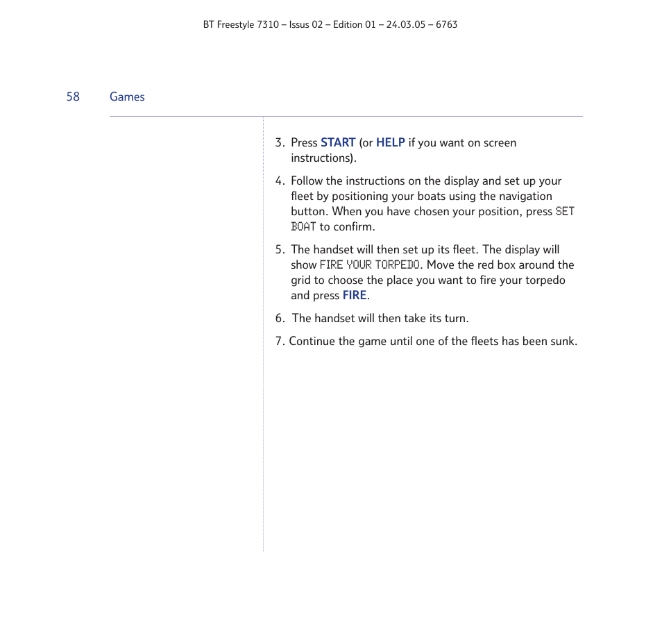 BT FREESTYLE 7310 User Manual | Page 58 / 84