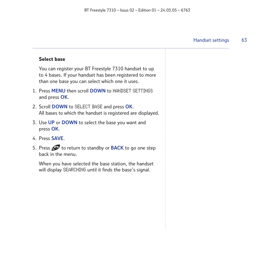 BT FREESTYLE 7310 User Manual | Page 63 / 84