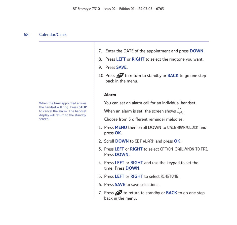 BT FREESTYLE 7310 User Manual | Page 68 / 84