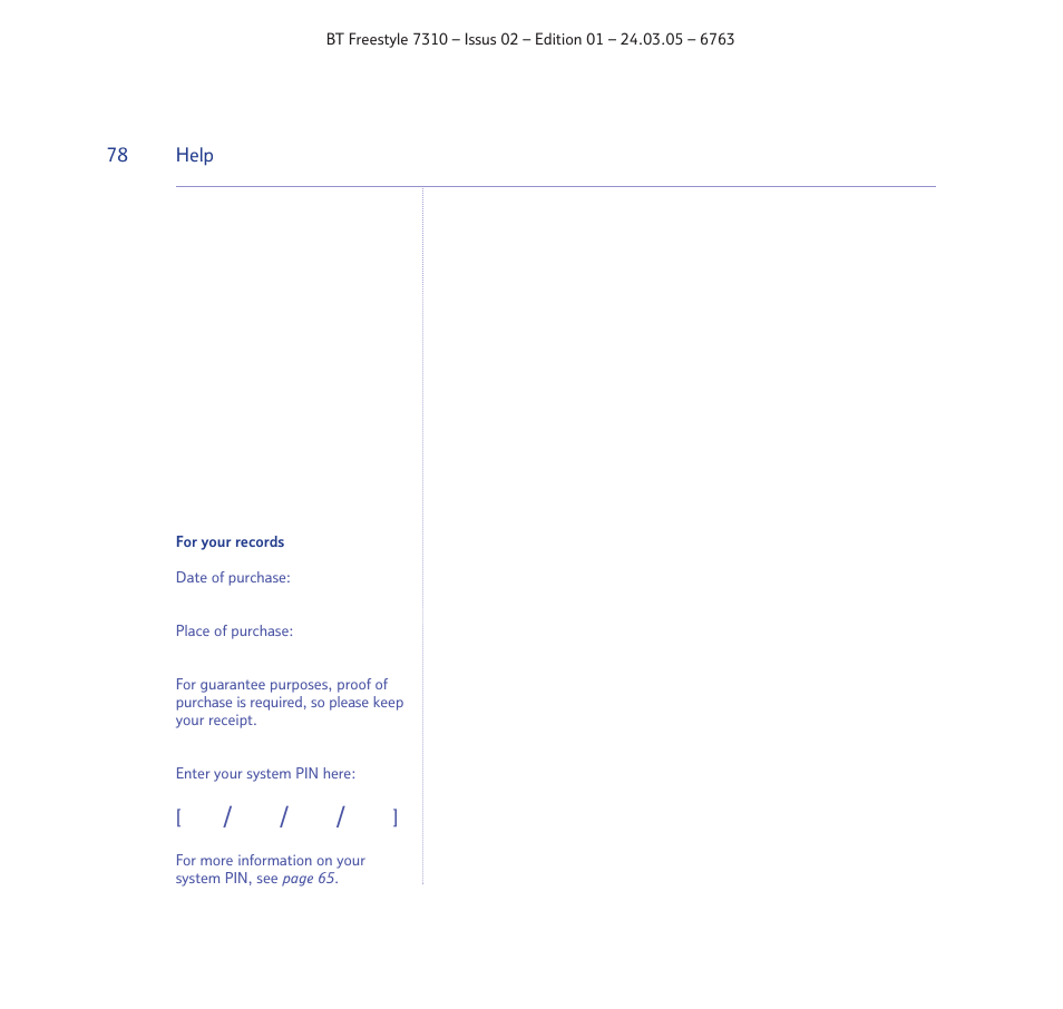 BT FREESTYLE 7310 User Manual | Page 78 / 84