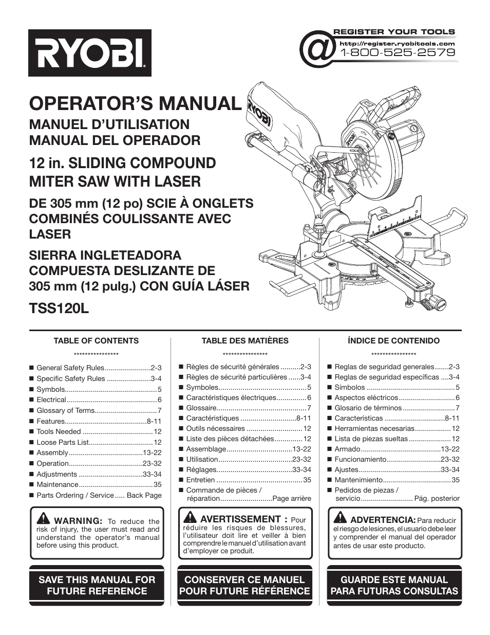 Ryobi TSS120L User Manual | 104 pages