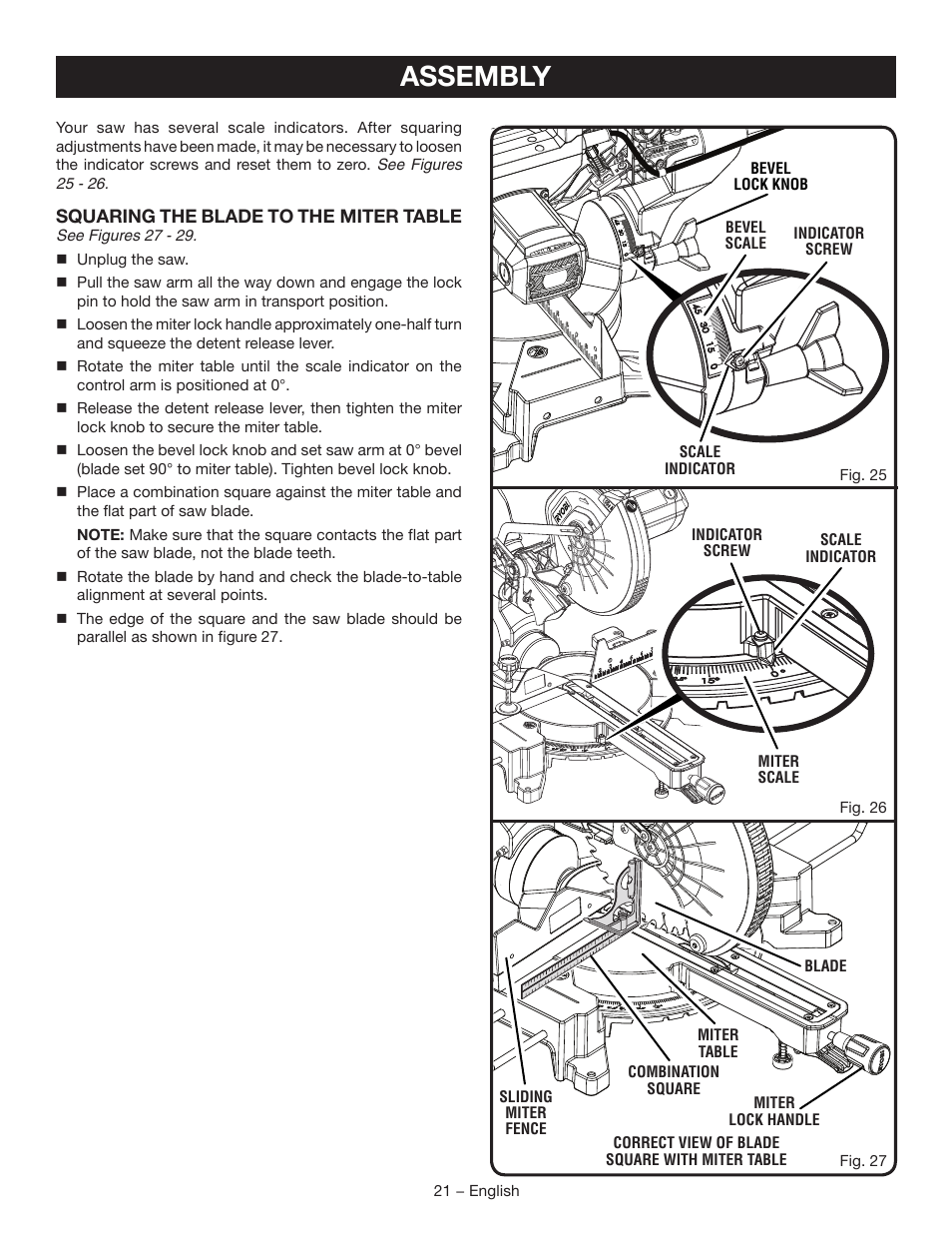 Assembly | Ryobi TSS120L User Manual | Page 21 / 104