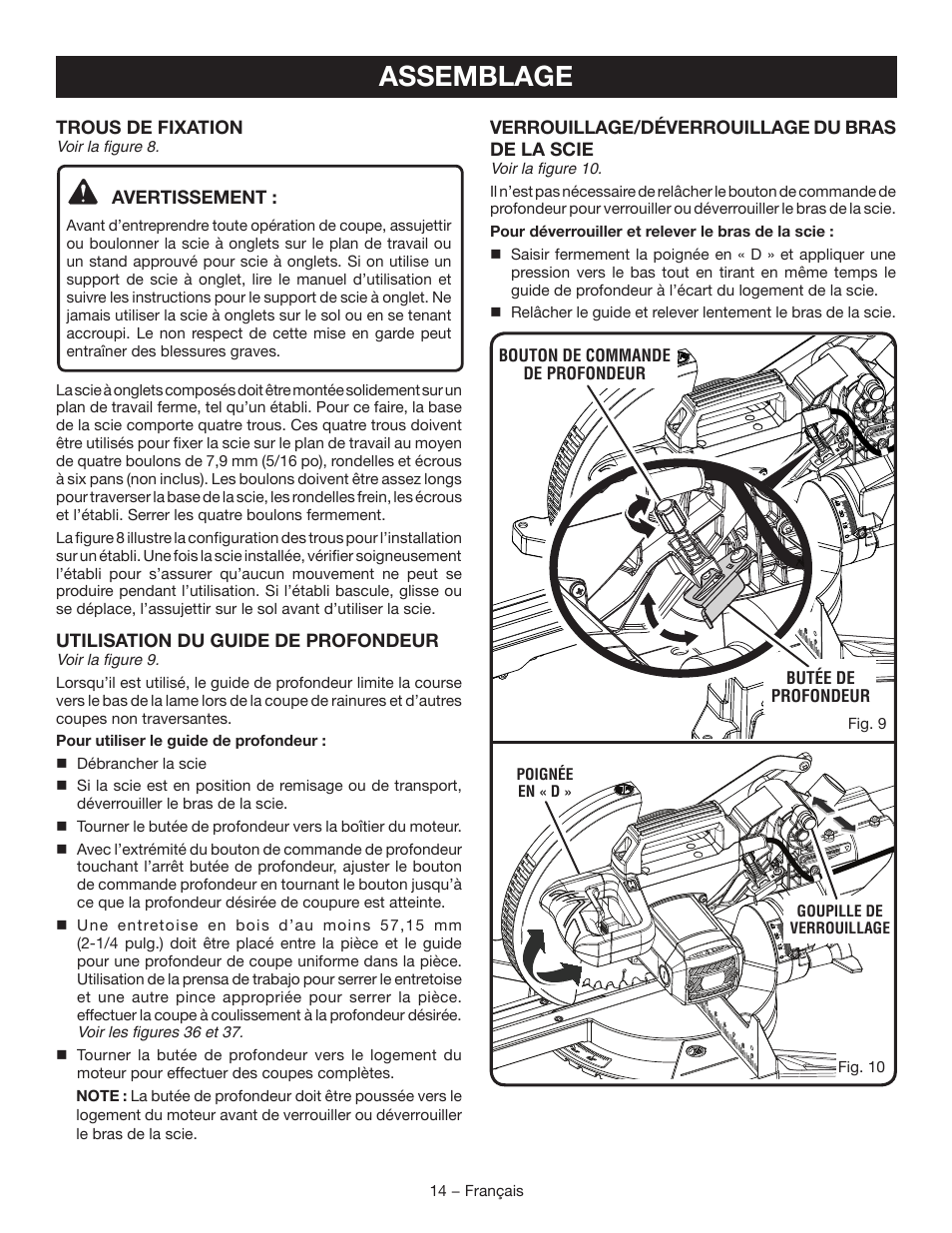 Assemblage | Ryobi TSS120L User Manual | Page 48 / 104