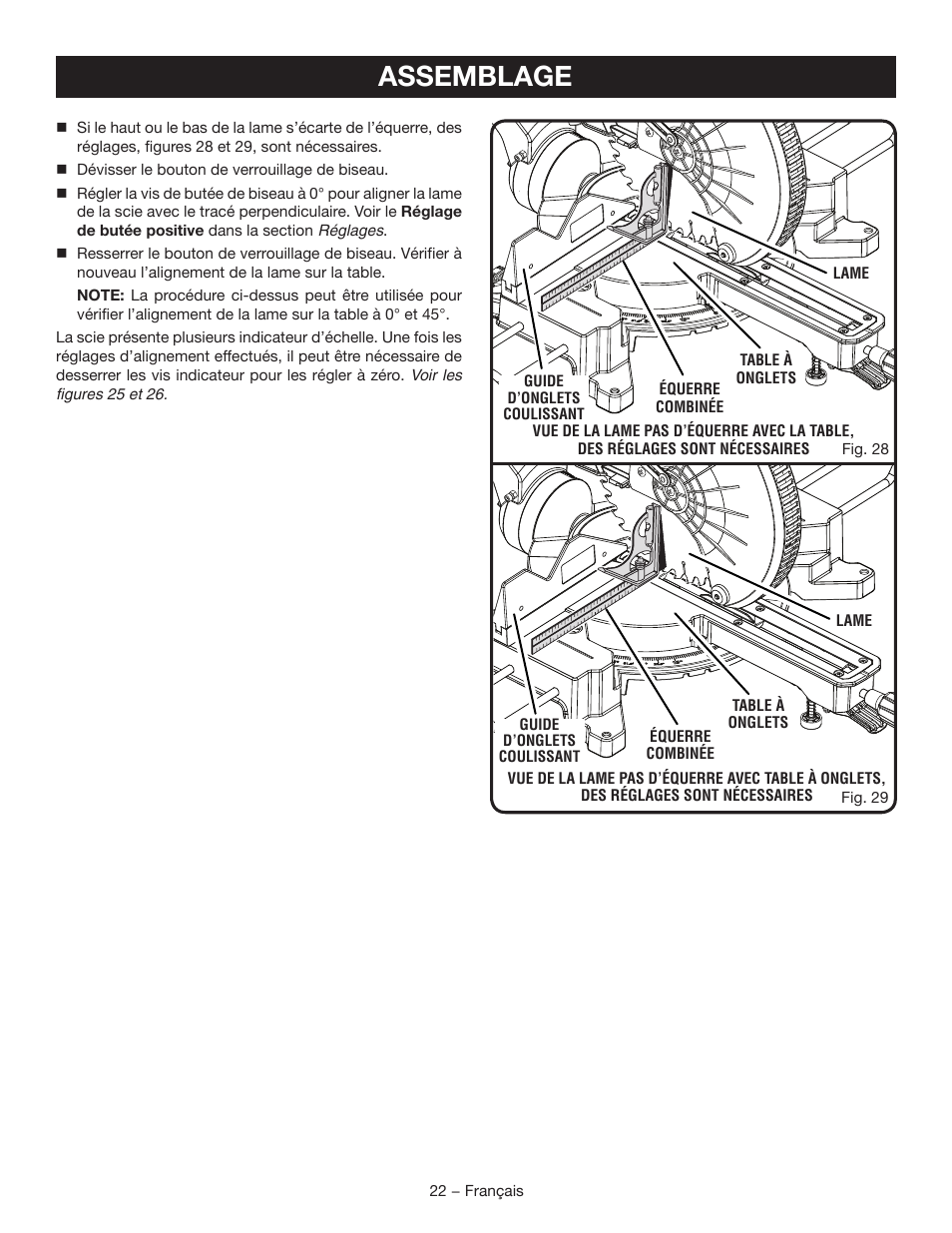 Assemblage | Ryobi TSS120L User Manual | Page 56 / 104