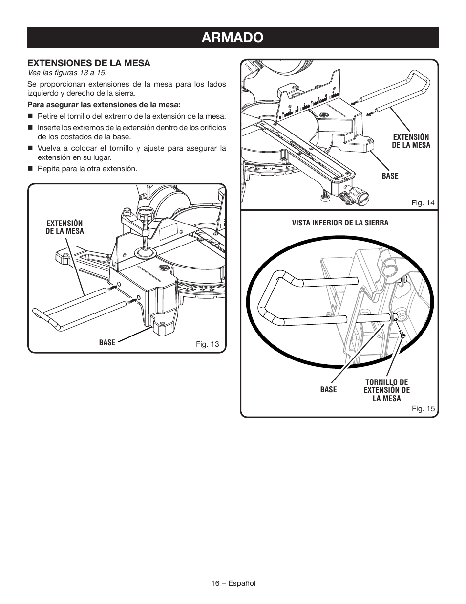 Armado | Ryobi TSS120L User Manual | Page 84 / 104