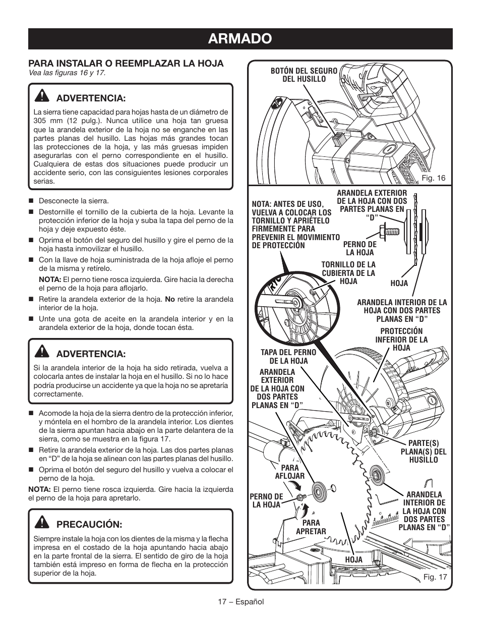 Armado | Ryobi TSS120L User Manual | Page 85 / 104