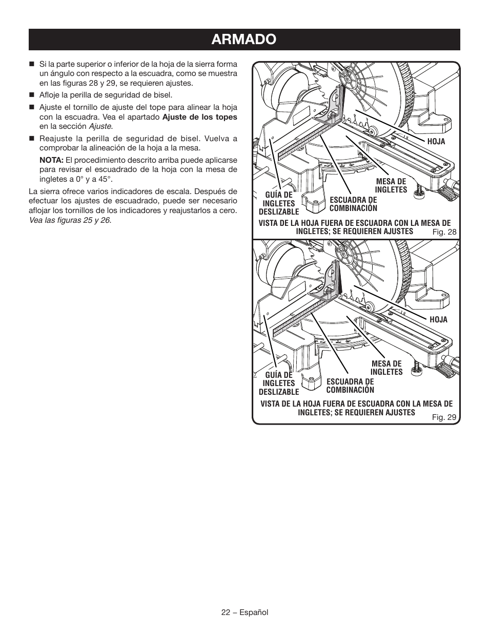 Armado | Ryobi TSS120L User Manual | Page 90 / 104