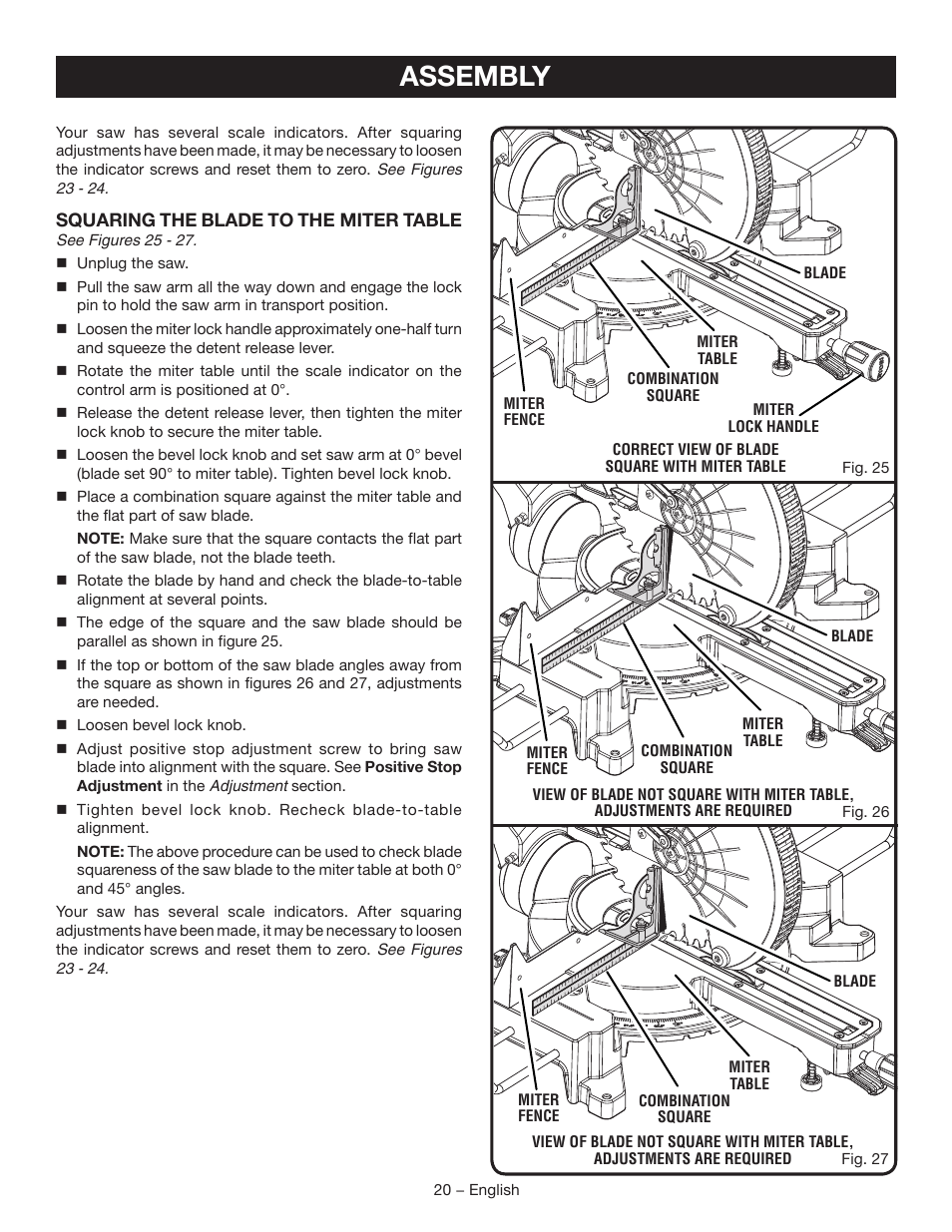 Assembly | Ryobi TSS102L User Manual | Page 20 / 100