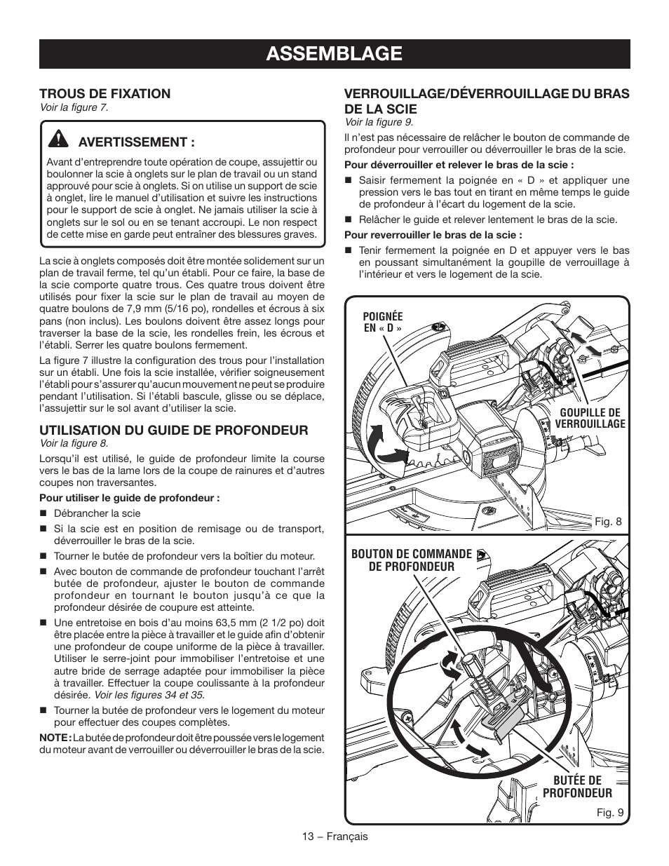 Assemblage | Ryobi TSS102L User Manual | Page 45 / 100