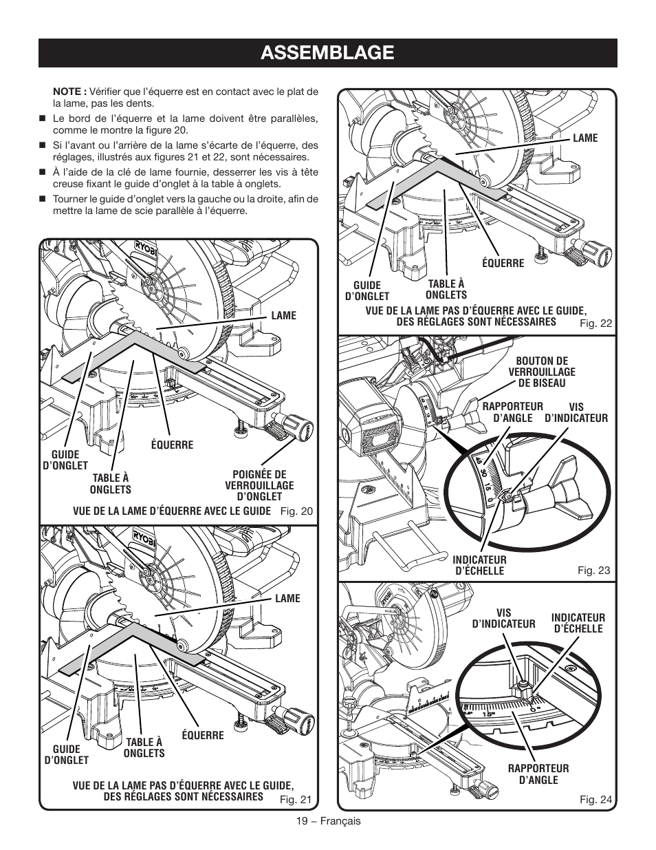 Assemblage | Ryobi TSS102L User Manual | Page 51 / 100