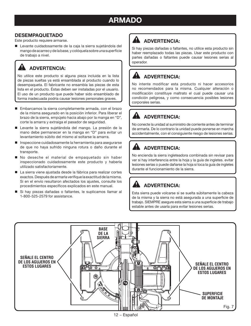 Armado | Ryobi TSS102L User Manual | Page 76 / 100
