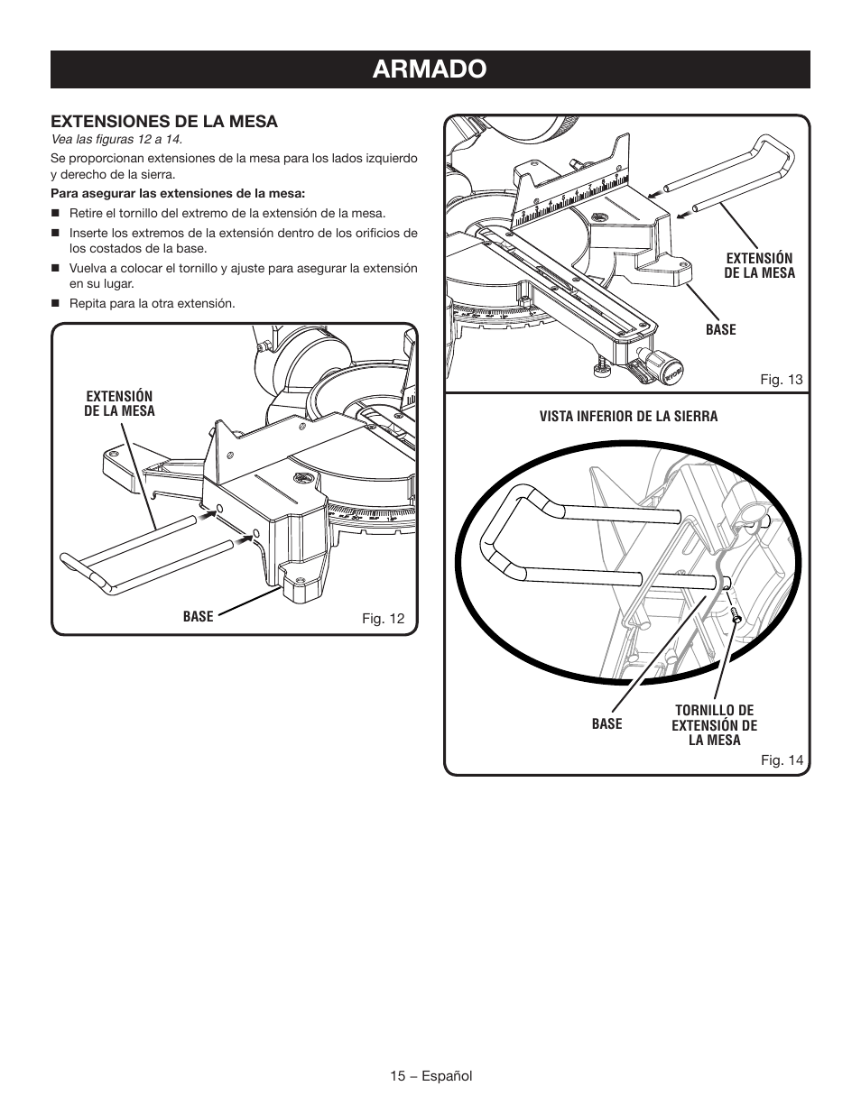 Armado | Ryobi TSS102L User Manual | Page 79 / 100